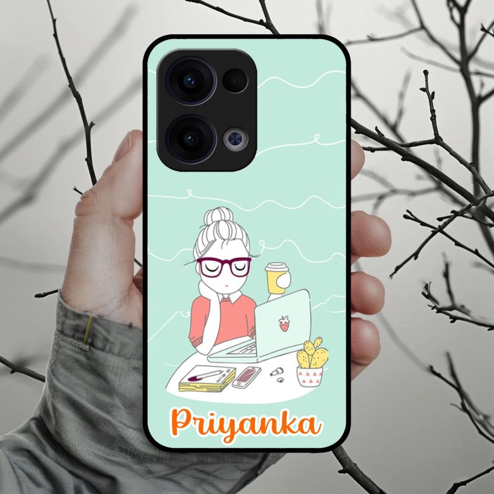 Creator Girl Glossy Metal Case Cover For Oppo