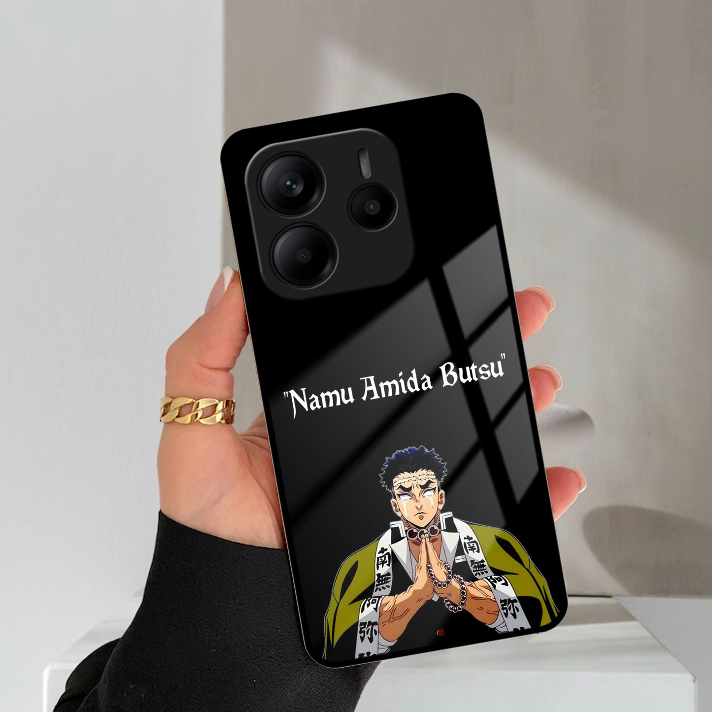 Crying Monk Glass Case Cover For Redmi