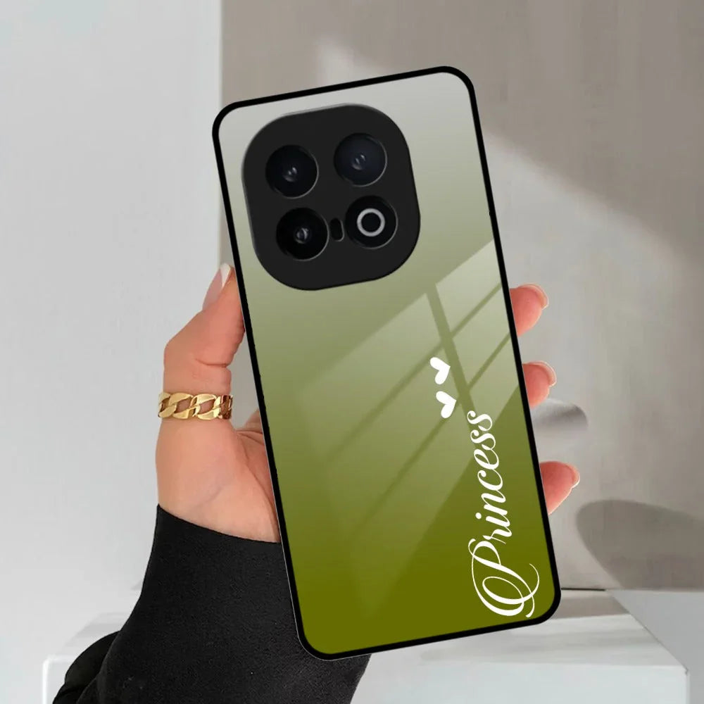 Customize Name Gradient Glass Case Cover Mint Green For iQOO - ShopOnCliQ