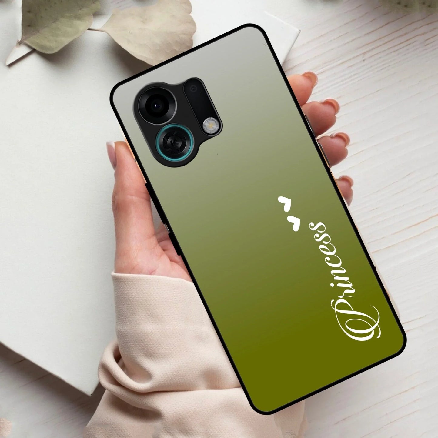 Customize Name Gradient Glass Case Cover Mint Green For Oppo - ShopOnCliQ