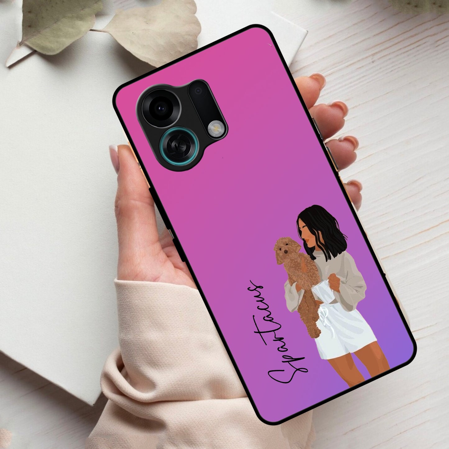 Customize Pet Name Glass Case For Oppo