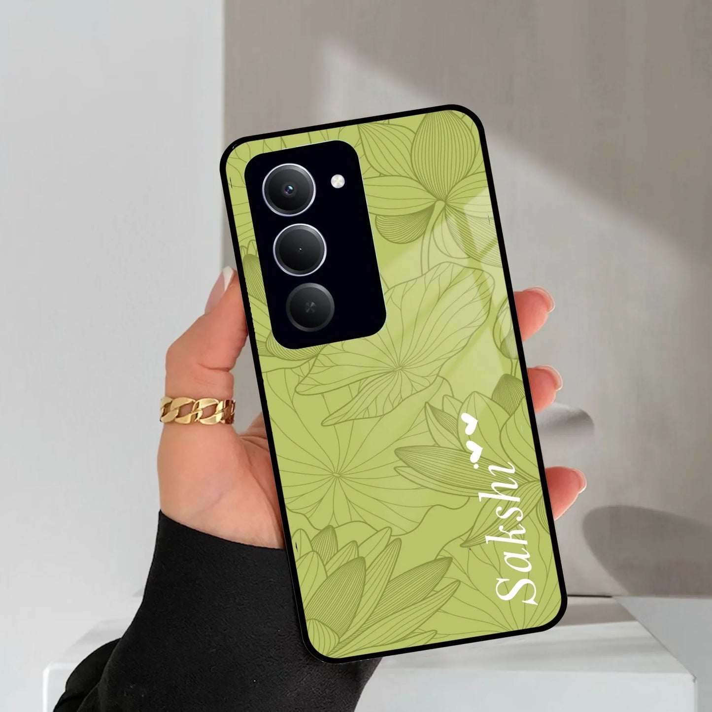 Customized luxury Mint Green leaves Glass Case Cover For Redmi/Xiaomi - ShopOnCliQ