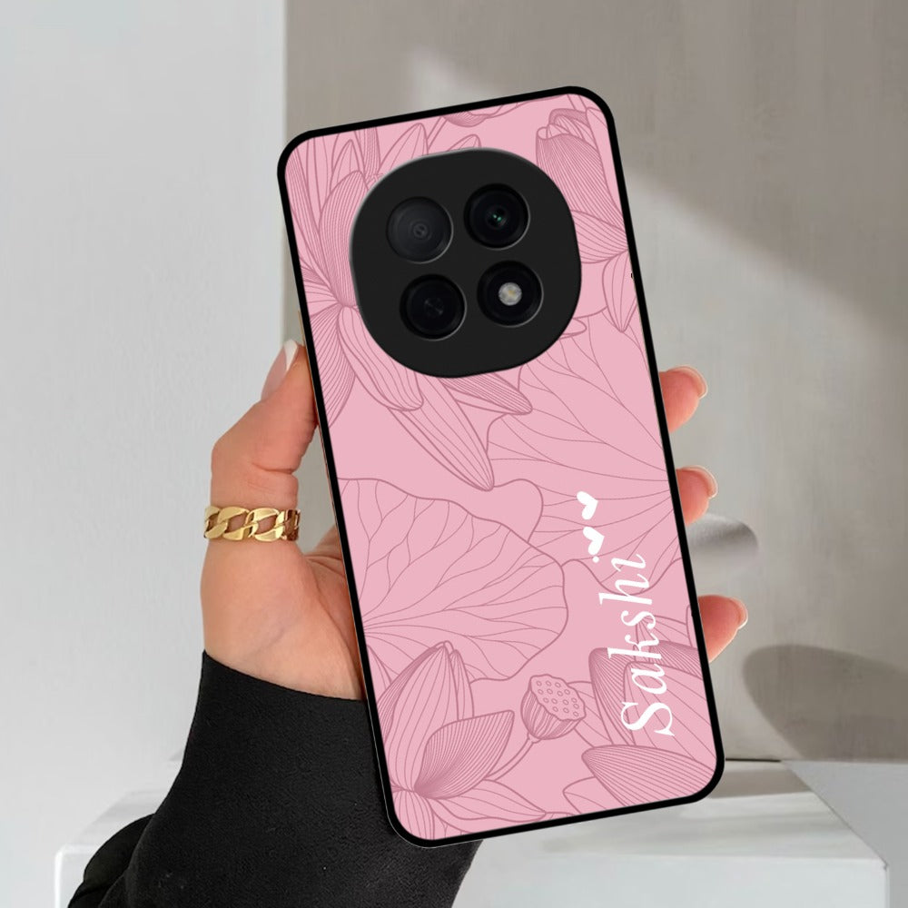 Customized luxury Peach leaves Glossy Metal Case Cover For Oppo