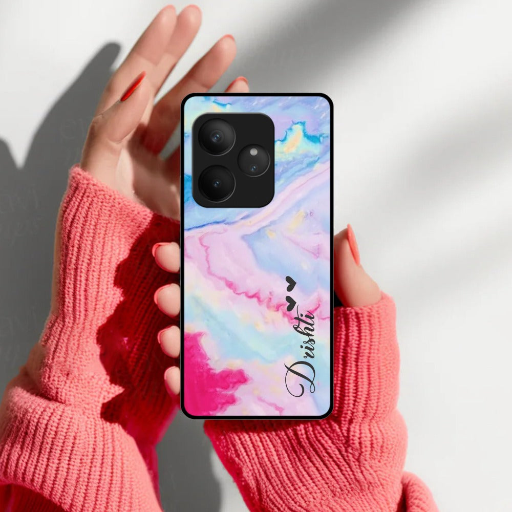 Customized Rainbow Glossy Metal Case Cover For Realme