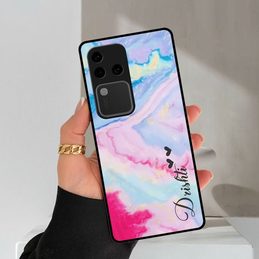 Customized Rainbow Glossy Metal Case Cover For Vivo