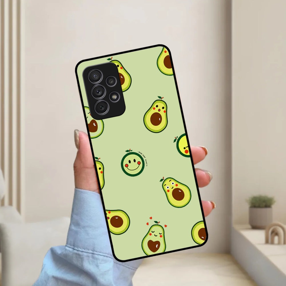 Cute Avocado Glossy Metal Case Cover For Samsung