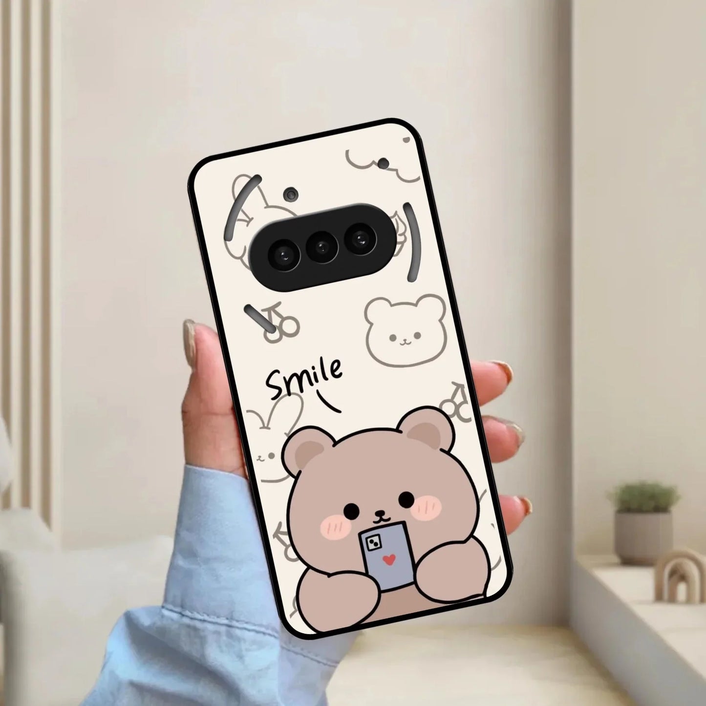 Cute Bear Glossy Metal Case Cover For Nothing - ShopOnCliQ