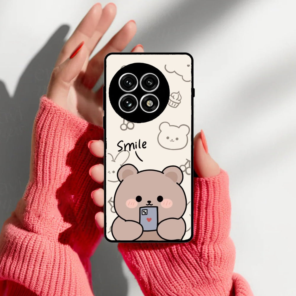 Cute Bear Glossy Metal Case Cover For OnePlus