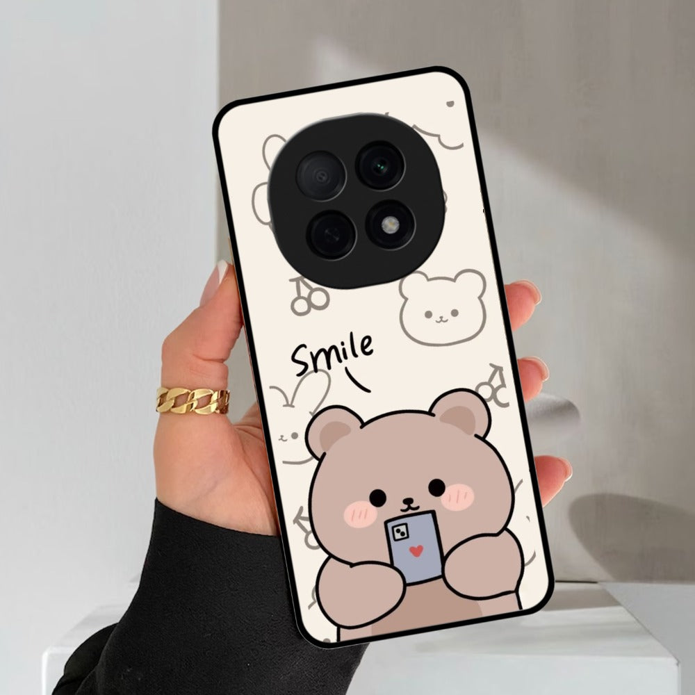 Cute Bear Glossy Metal Case Cover For Oppo