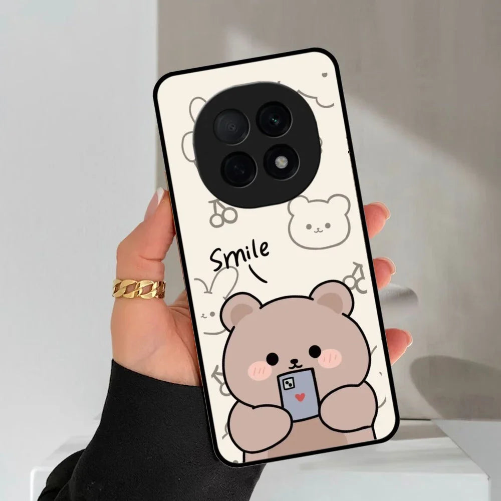Cute Bear Glossy Metal Case Cover For Oppo - ShopOnCliQ