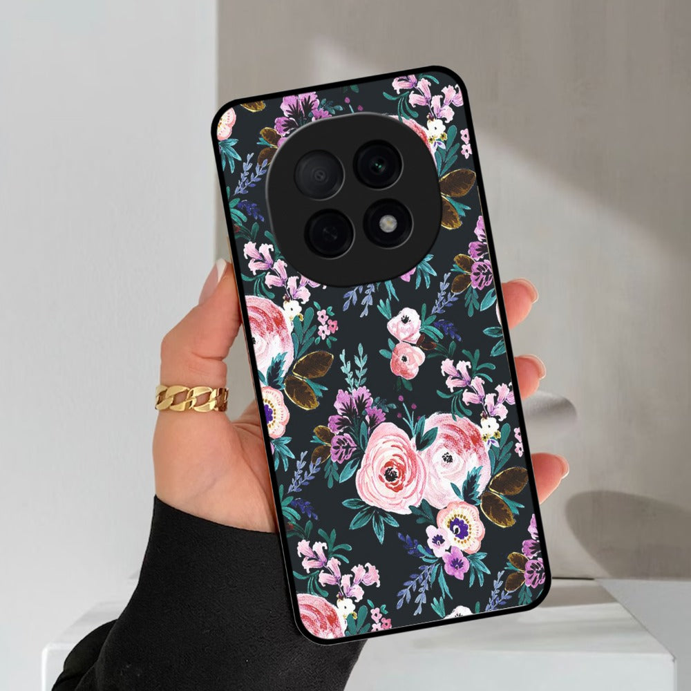 Cute Floral Glossy Metal Case Cover For Oppo