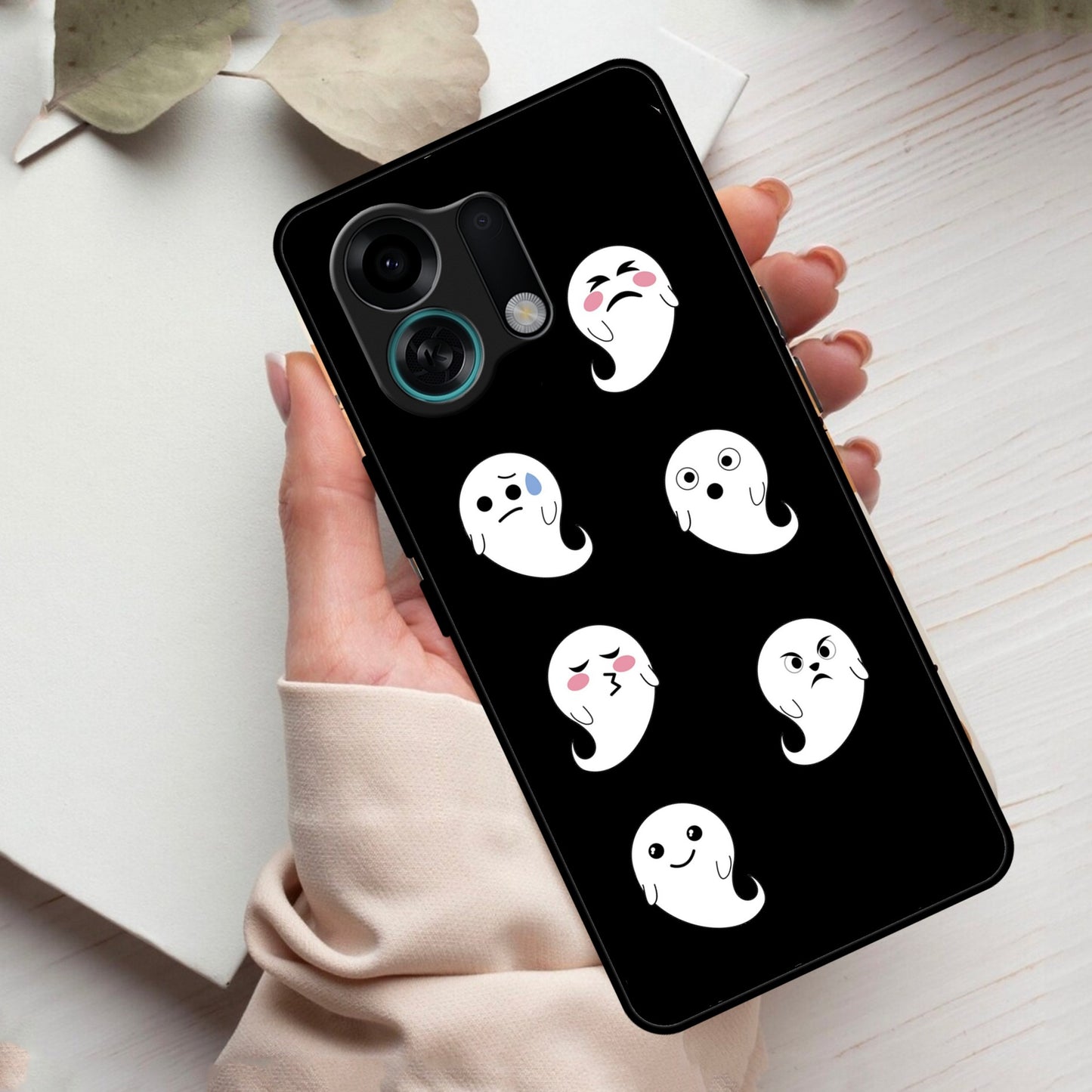Cute Ghost Glass Case Cover For Oppo