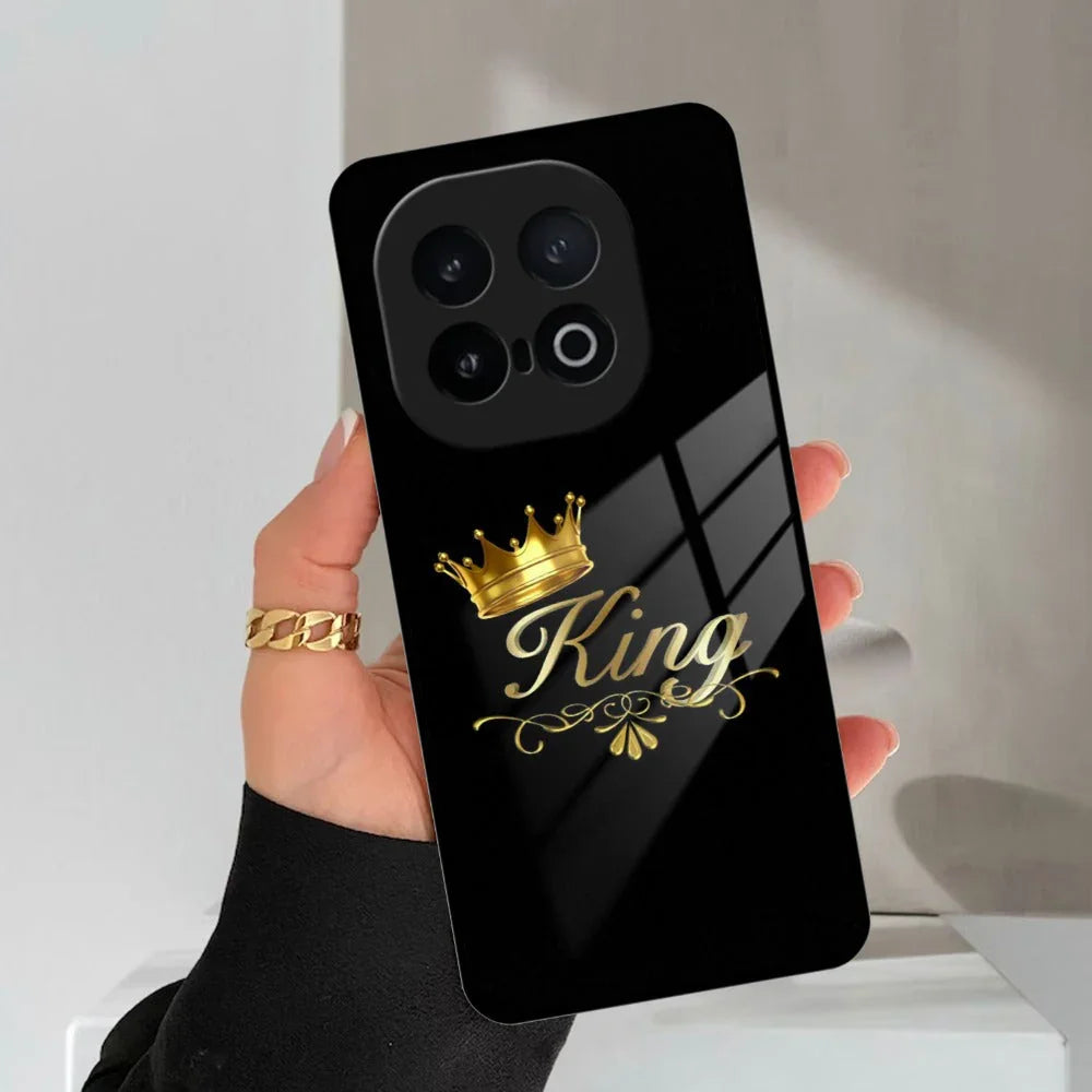 Cute King With Crown Glass Case For iQOO - ShopOnCliQ
