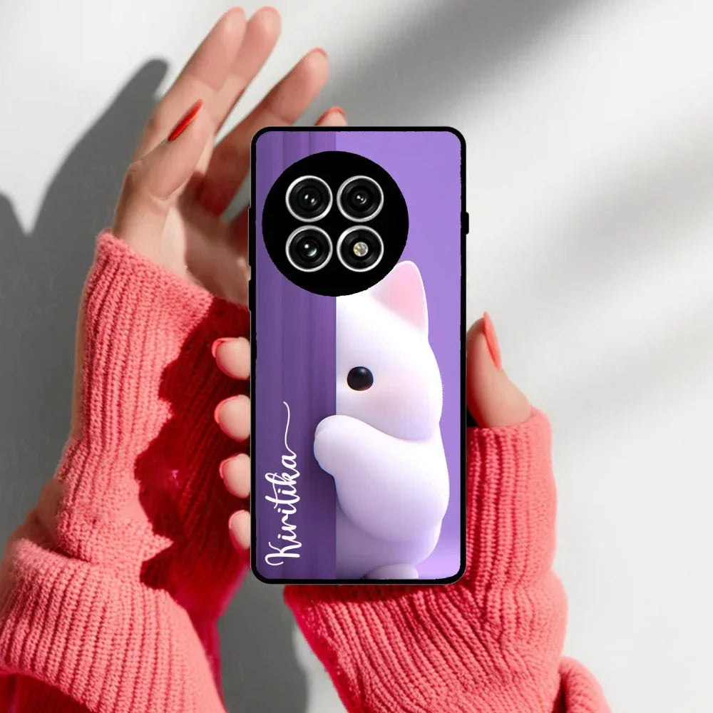 Cute KItten Glossy Metal Case Cover For OnePlus - ShopOnCliQ