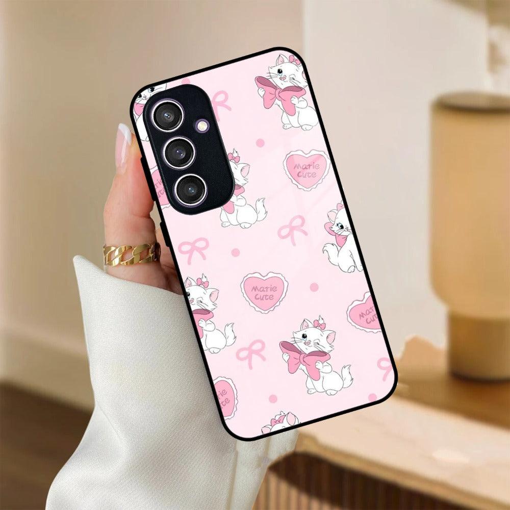 Cute Kitty Bliss Glass Case Cover For Samsung