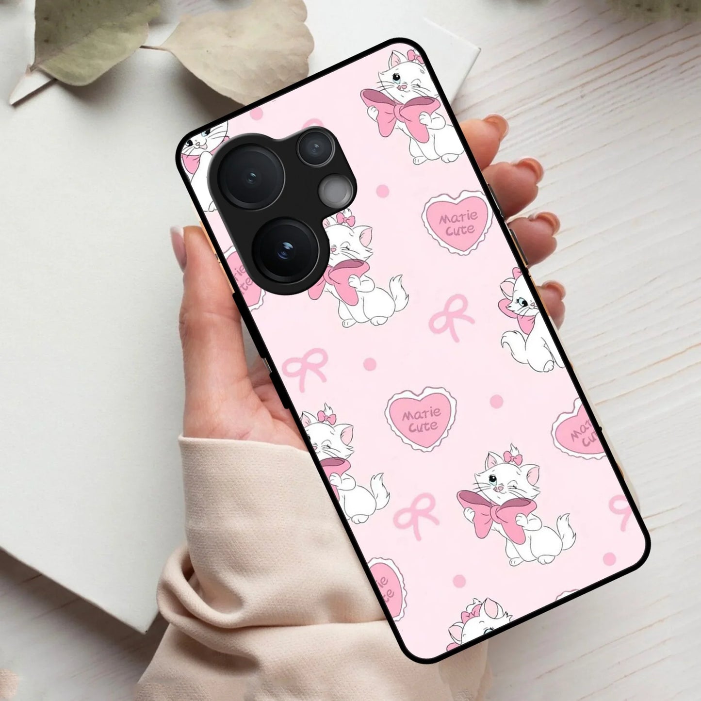 Cute Kitty Bliss Glass Case Cover For Vivo - ShopOnCliQ