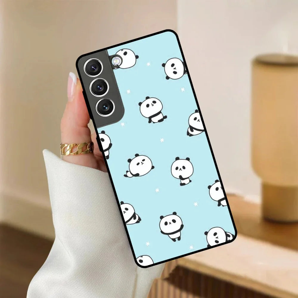 Cute Panda Blue Glossy Metal Case Cover For Samsung - ShopOnCliQ