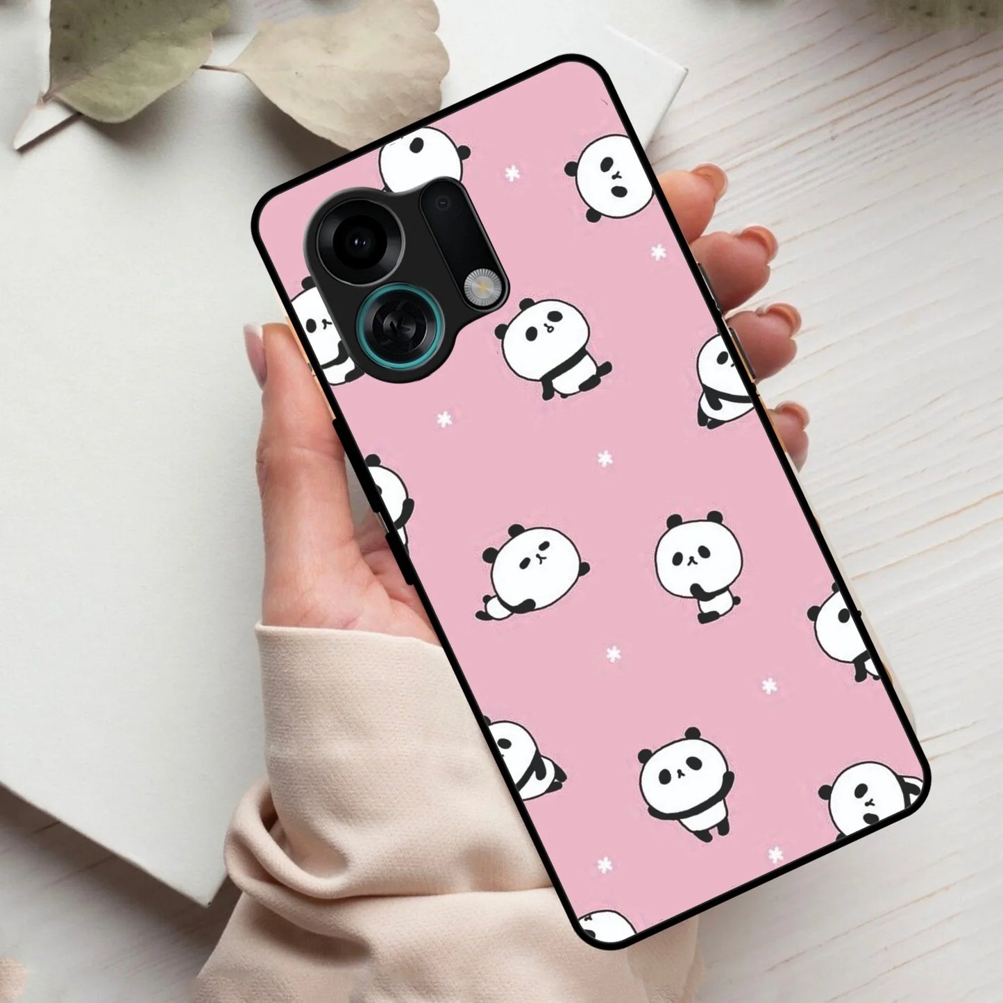 Cute Panda Pink Glass Case Cover For Oppo - ShopOnCliQ