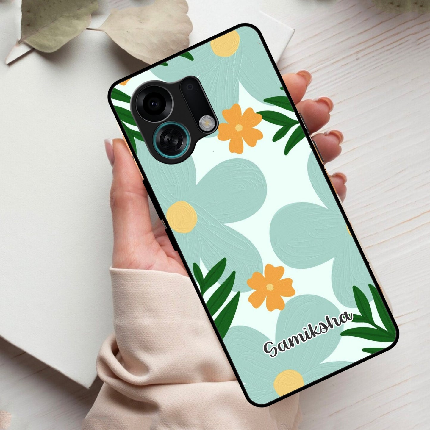 Daisy Dreams Customized Glass Case Cover For Oppo