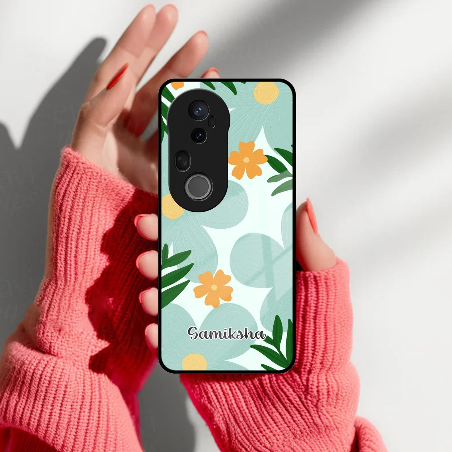 Daisy Dreams Customized Glass Case Cover For Vivo