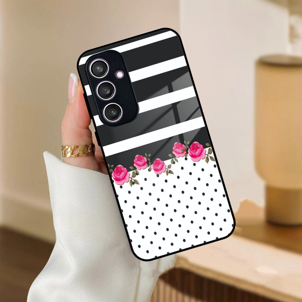 Elegant Rose Parad Glass Case Cover For Samsung