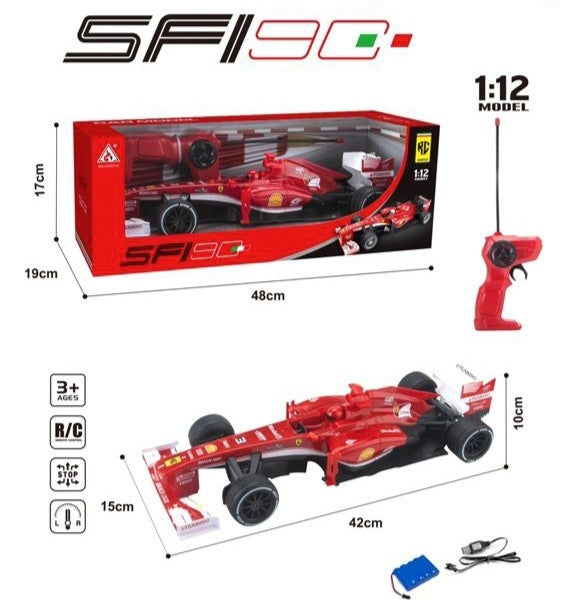 Rechargeable Remote Control Ferrari F1 Car with 2.4GHz Frequency – Red