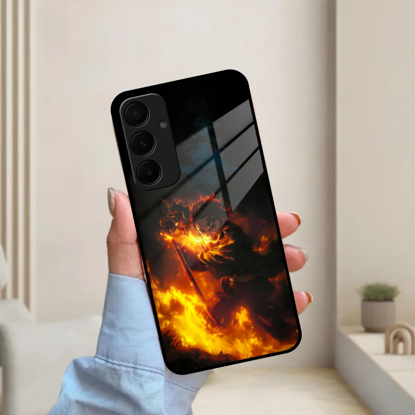 Flame Eyes Glass Case Cover For Samsung