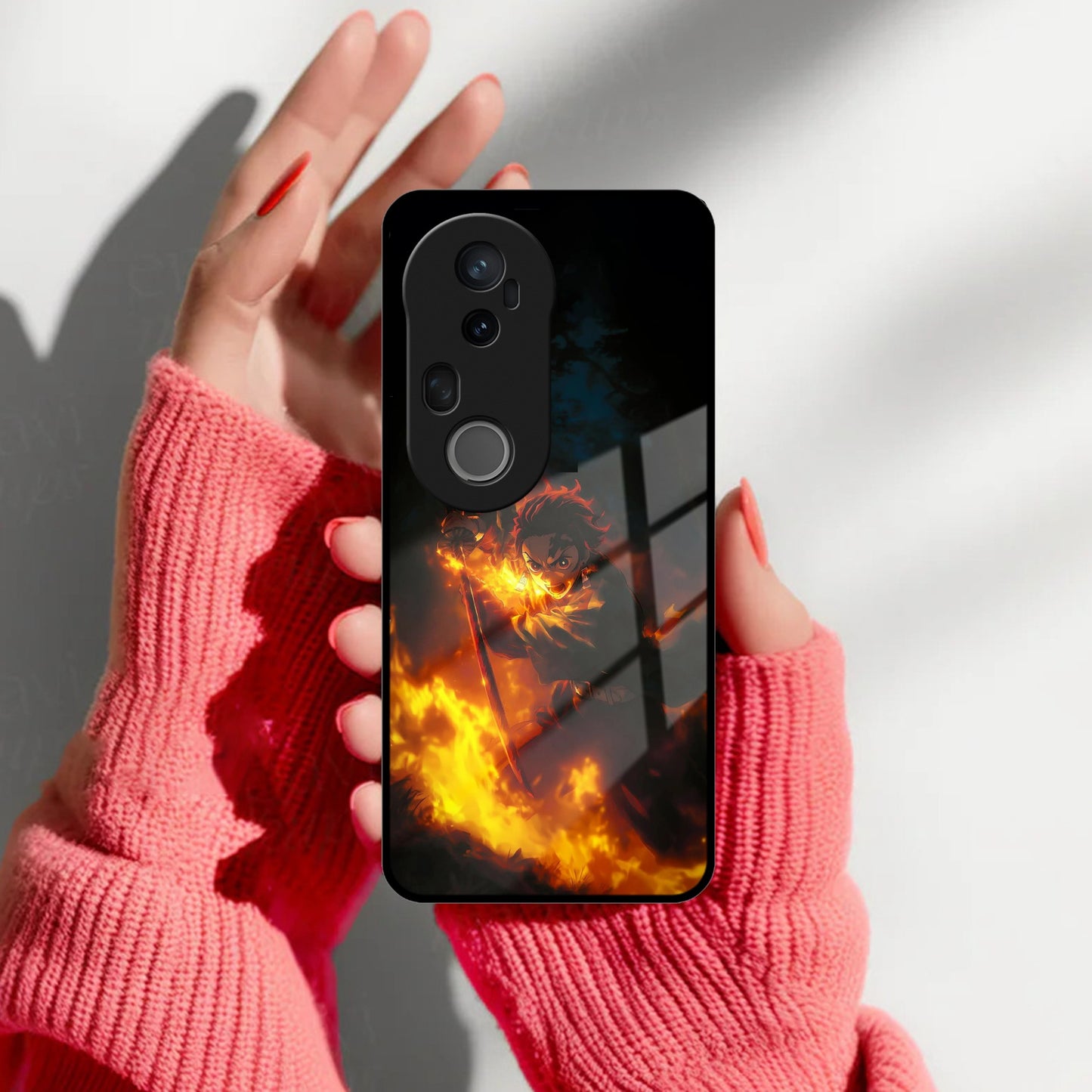 Flame Eyes Glass Case Cover For Vivo