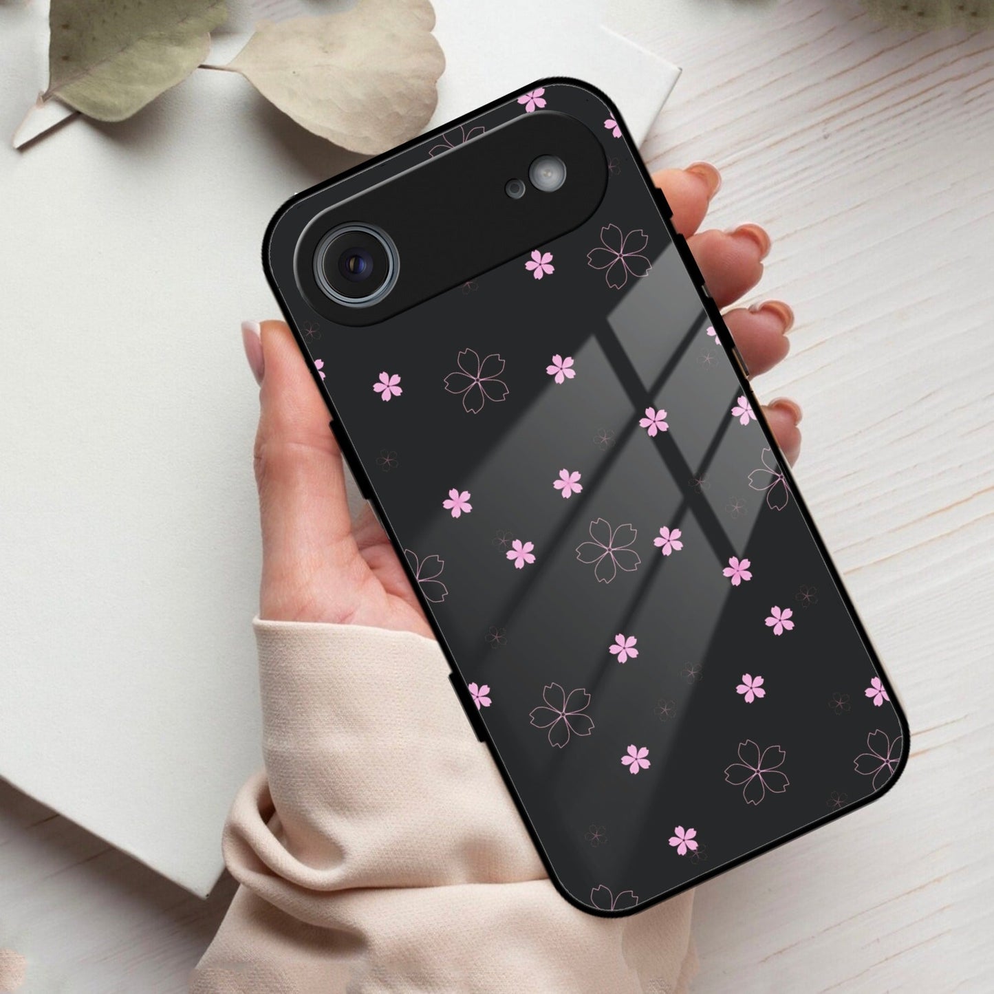 Floral Night Glass Case Cover For iPhone