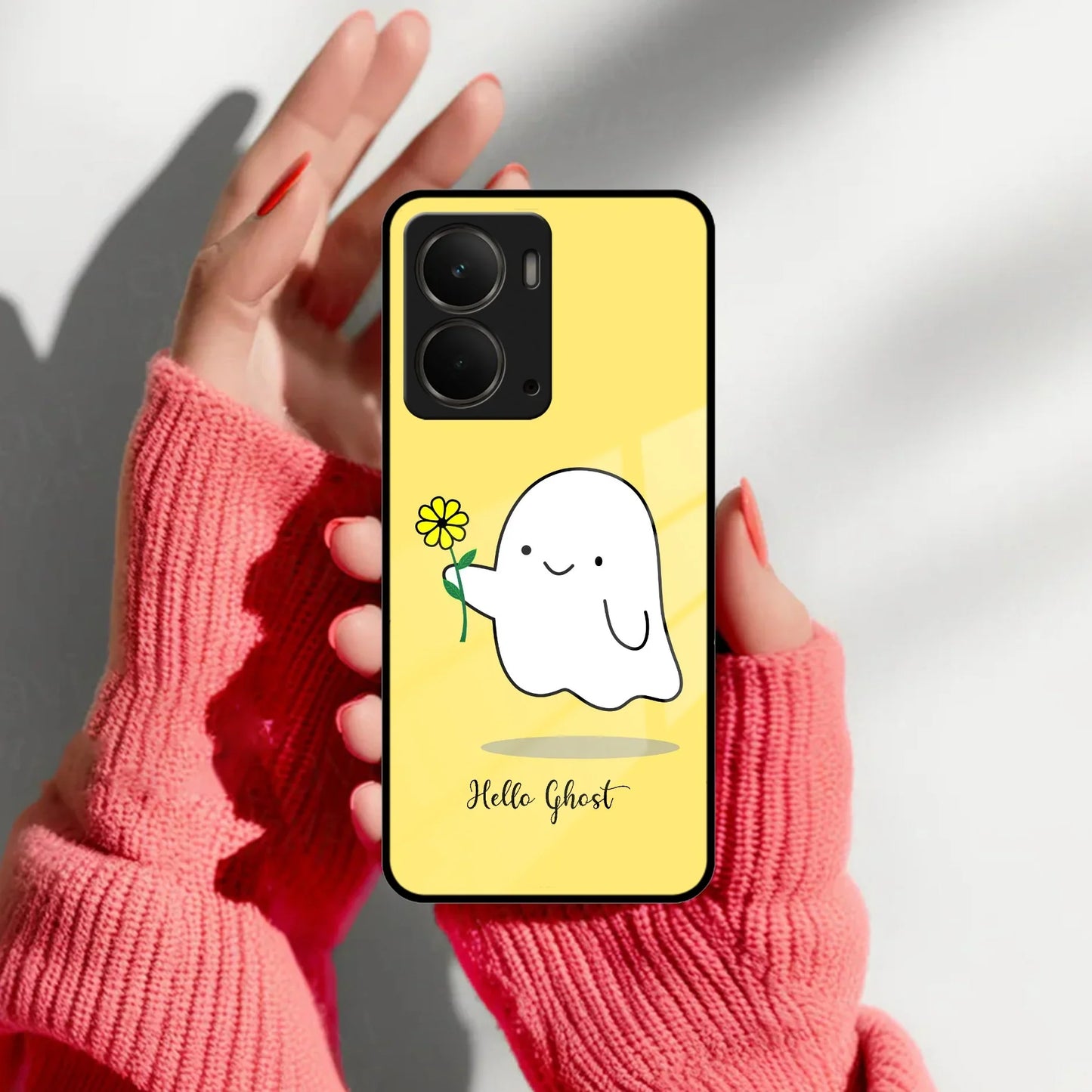 Ghost With Flower Glass Case Cover For Realme/Narzo - ShopOnCliQ