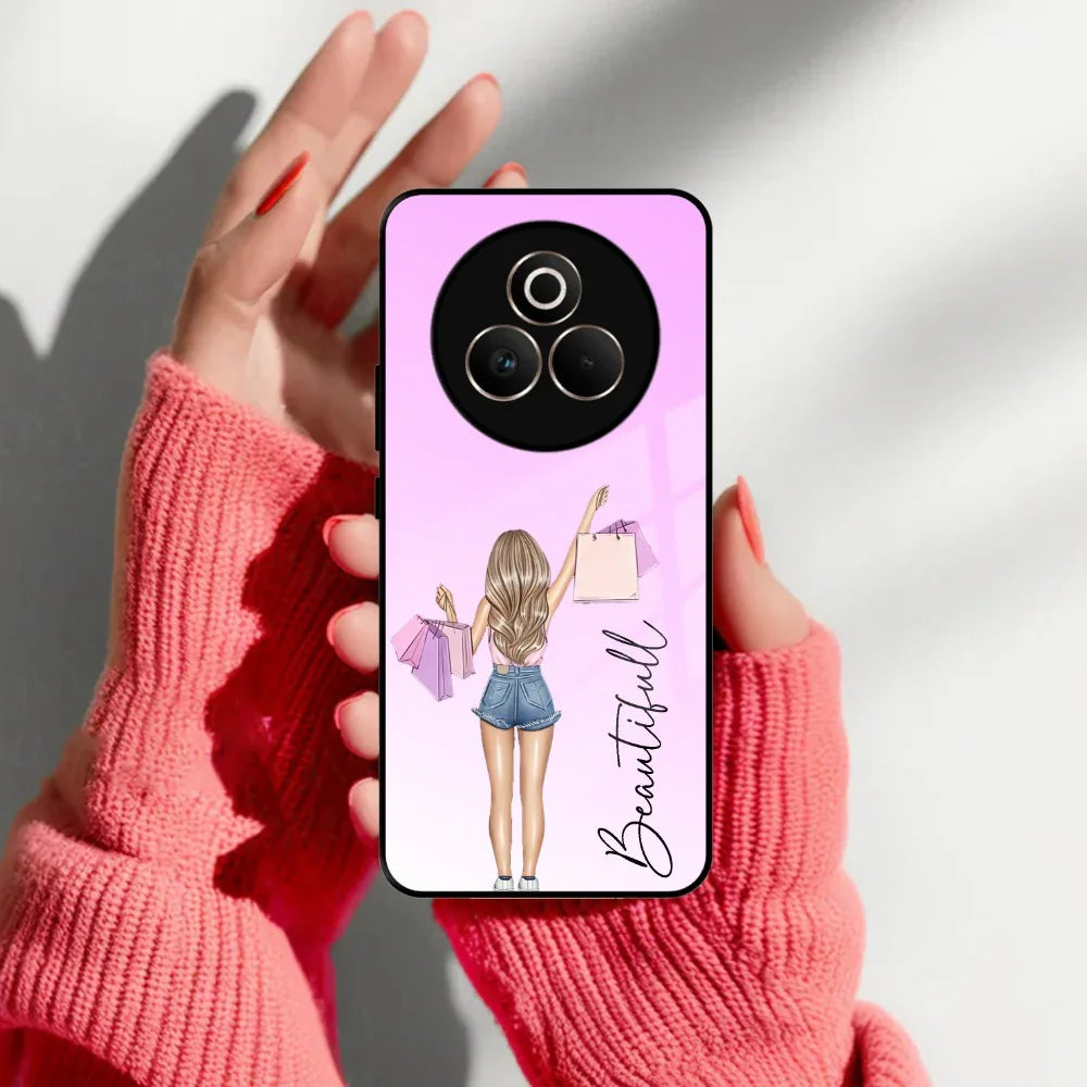 Girl With Bag Customize Name Glass Case For Realme/Narzo - ShopOnCliQ