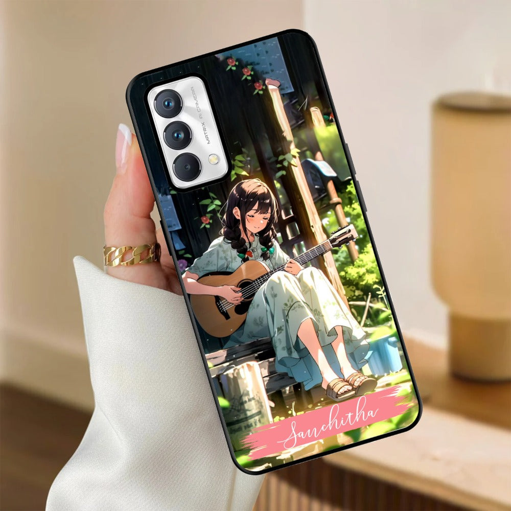 Guitar Girl Glossy Metal Case Cover For Realme