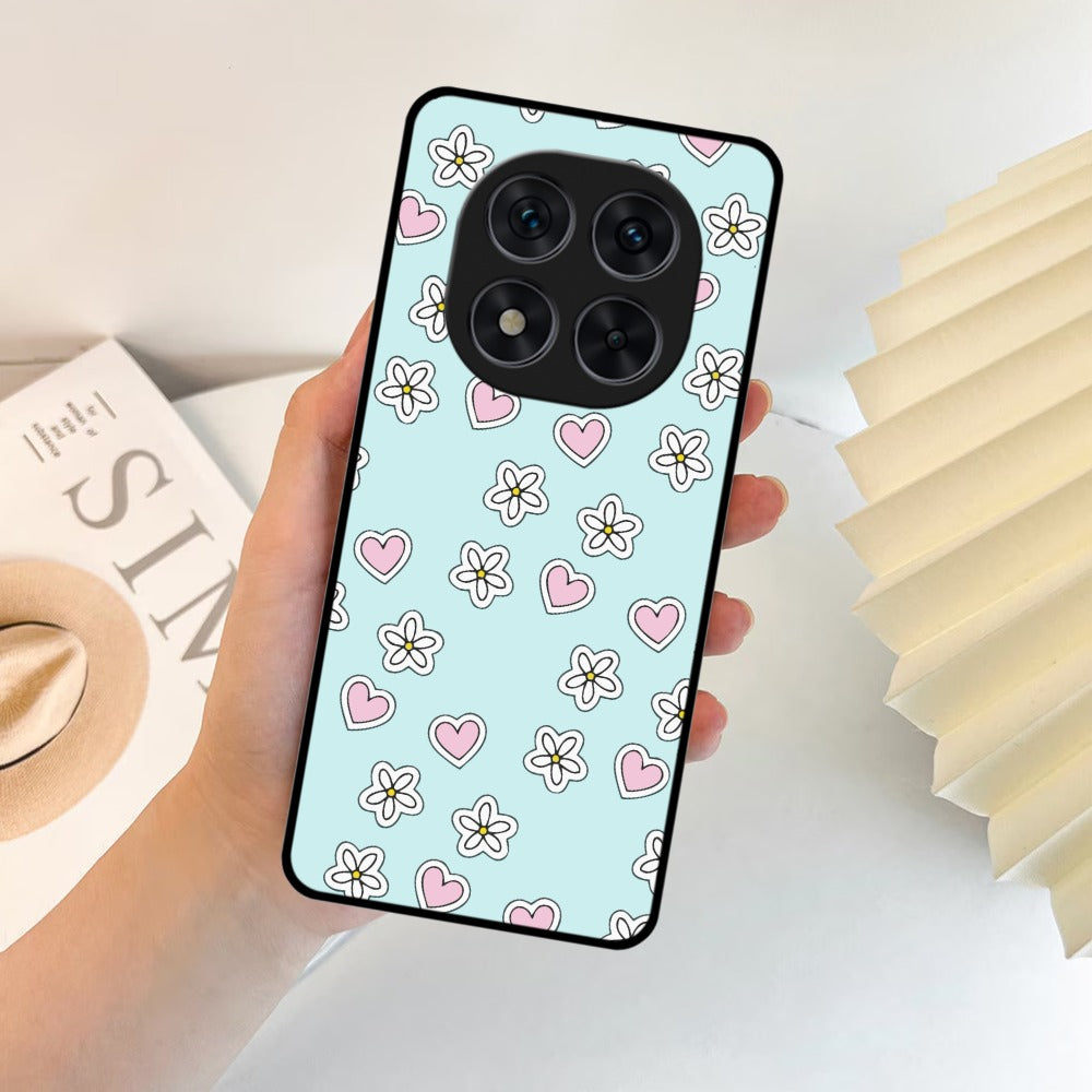 Heart With Flower Glossy Metal Case Cover For Redmi