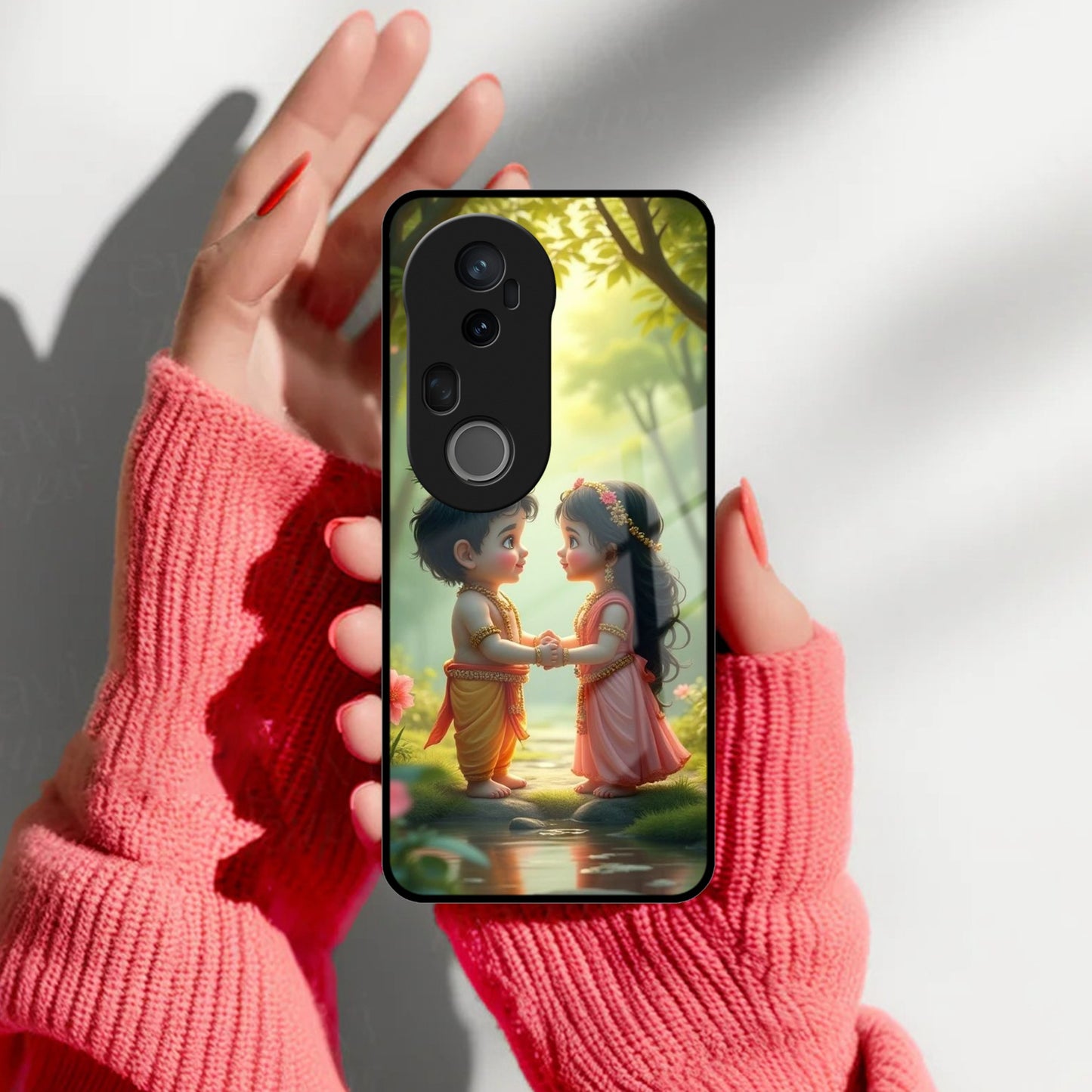 Heavenly Bond Glass Case Cover For Vivo