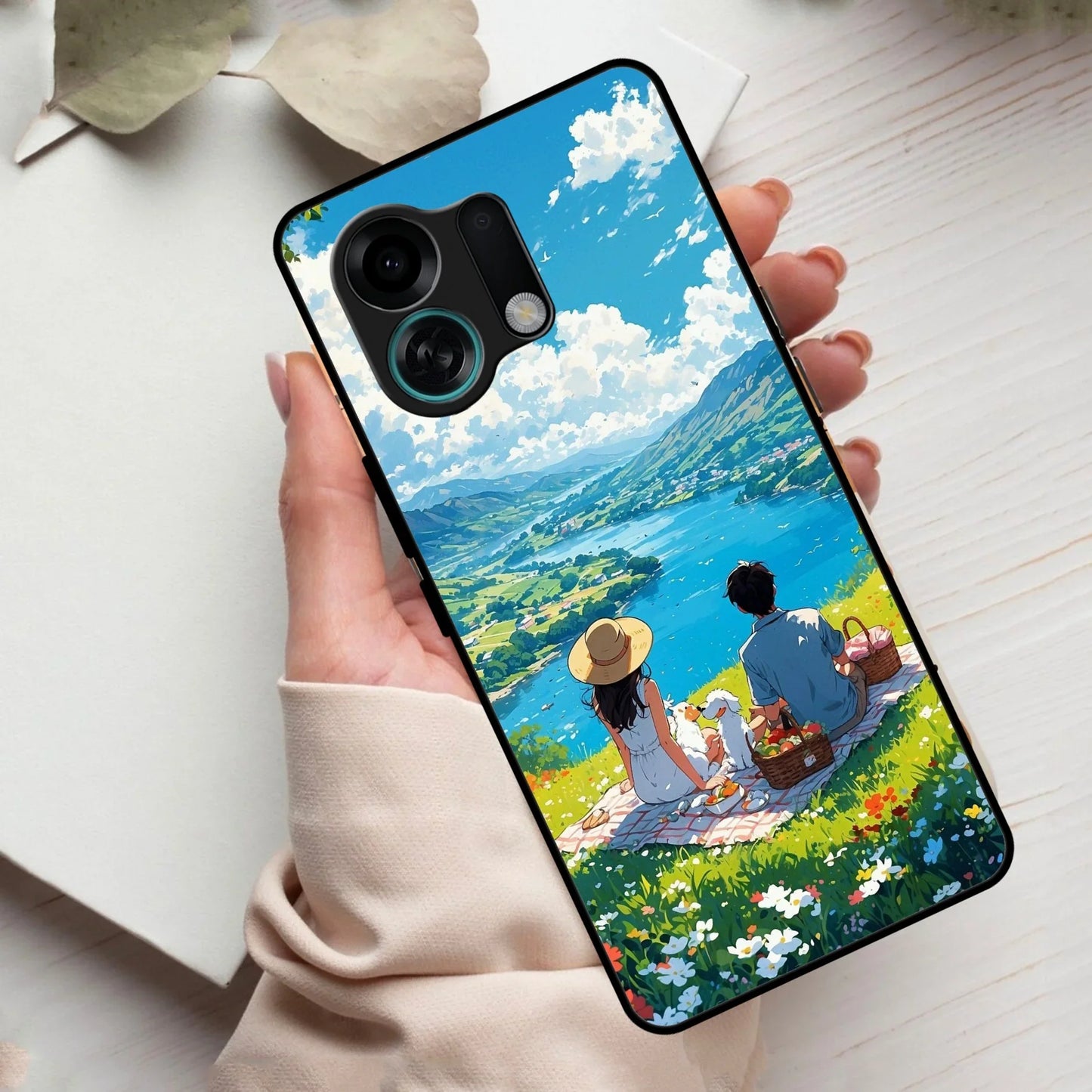 Lakeside Whimsy Glass Case Cover For Oppo - ShopOnCliQ