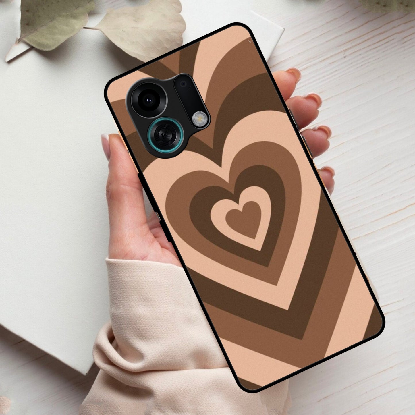 Latte Love Patter Glass Case Cover - Coffee For Oppo