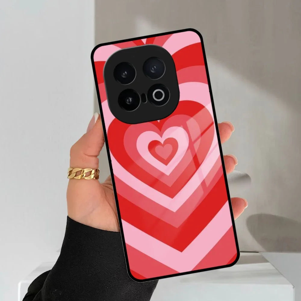 Latte Love Patter Glass Case Cover - Red For iQOO - ShopOnCliQ