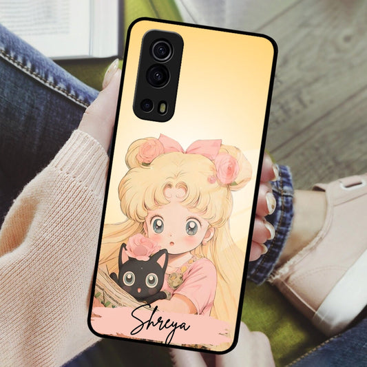 Lovely Sailor Moon Customize Glass Case Cover For Vivo