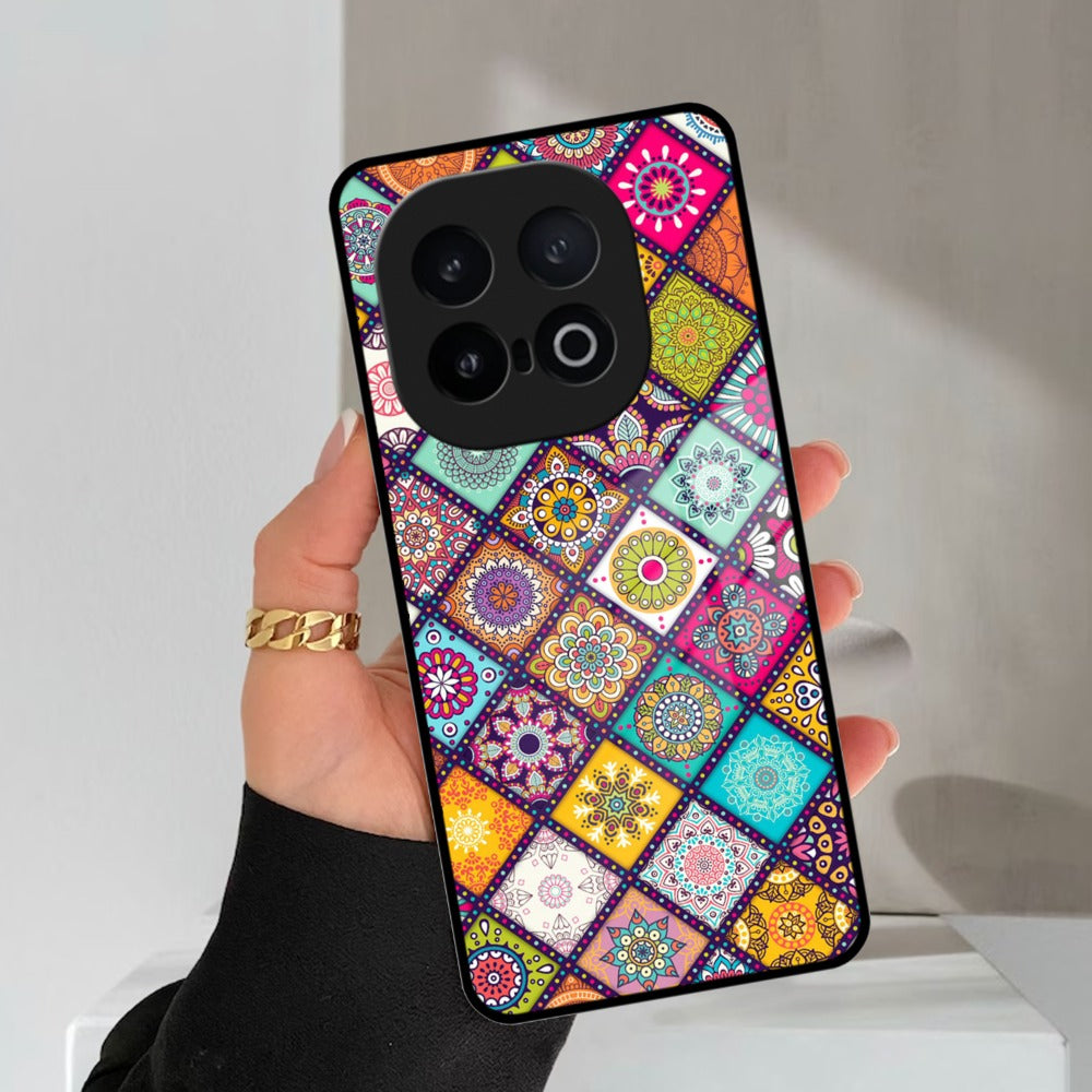 Mandala Glass Case Cover V2 For iQOO