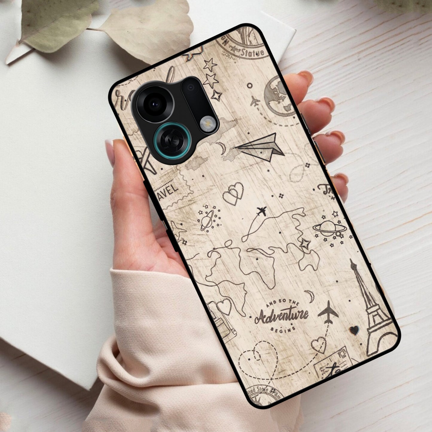 Map Mania Glass Case Cover For Oppo