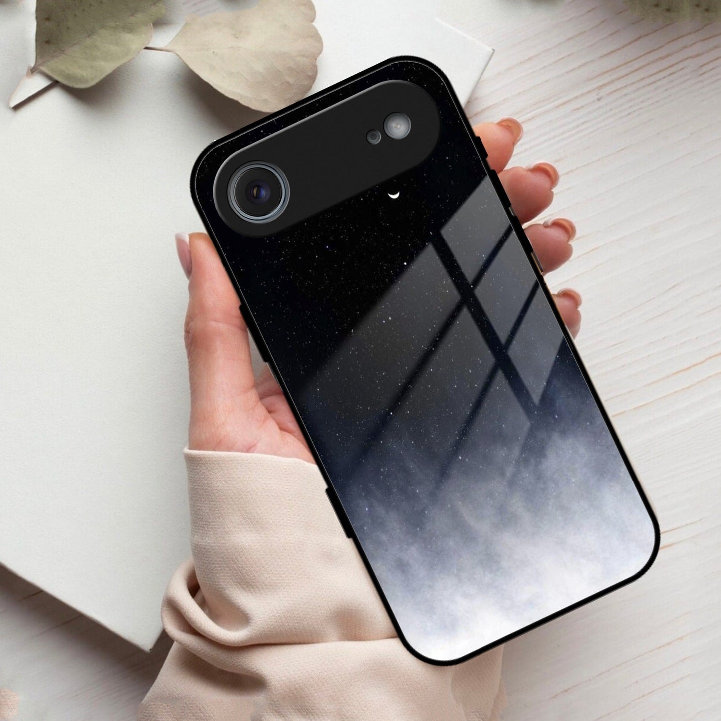 Moon Galaxy Glass Phone Case For iPhone