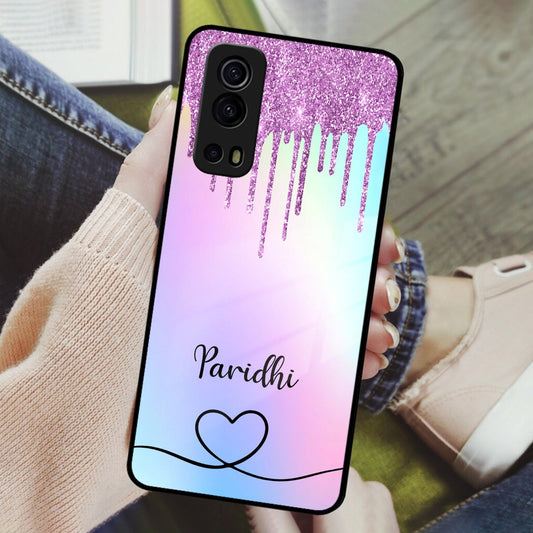 MultiColor Glitter Glass Case For Vivo