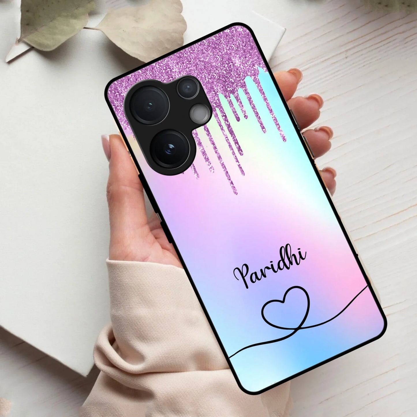 MultiColor Glitter Glass Case For Vivo - ShopOnCliQ