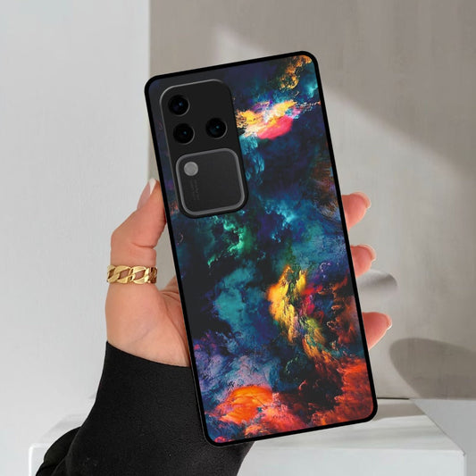 Multicolor Glossy Metal Case Cover For Vivo