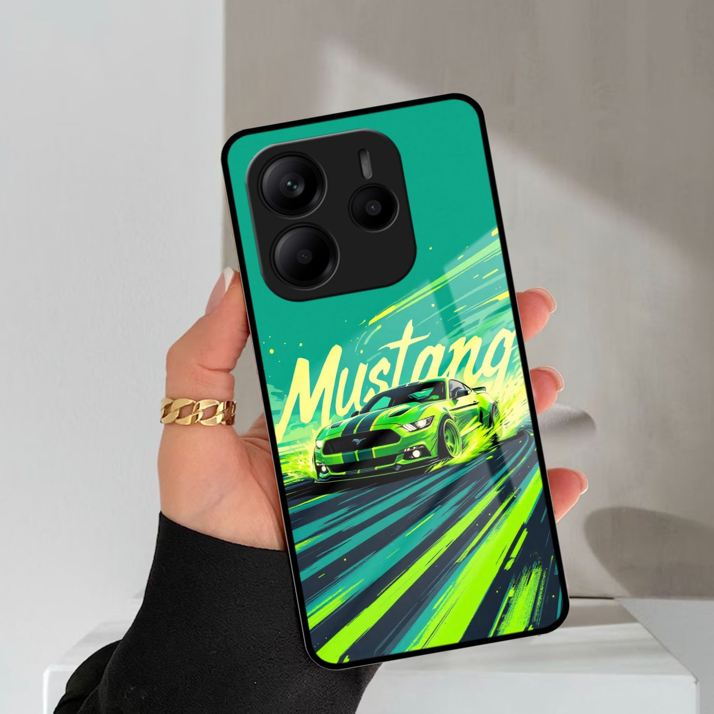 Mustang Super Sports Car Glass Case Cover For Redmi