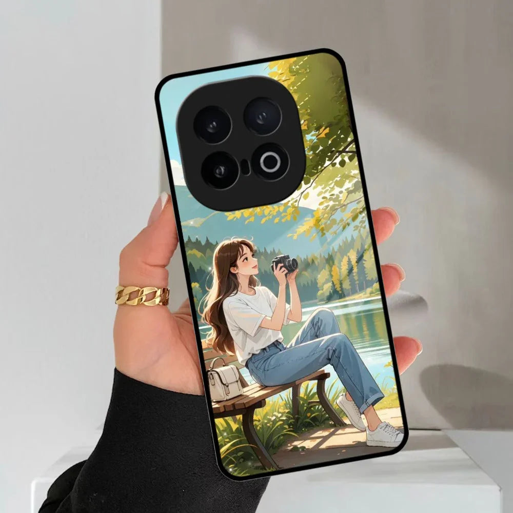 Nature Frame Glass Case Cover For iQOO - ShopOnCliQ