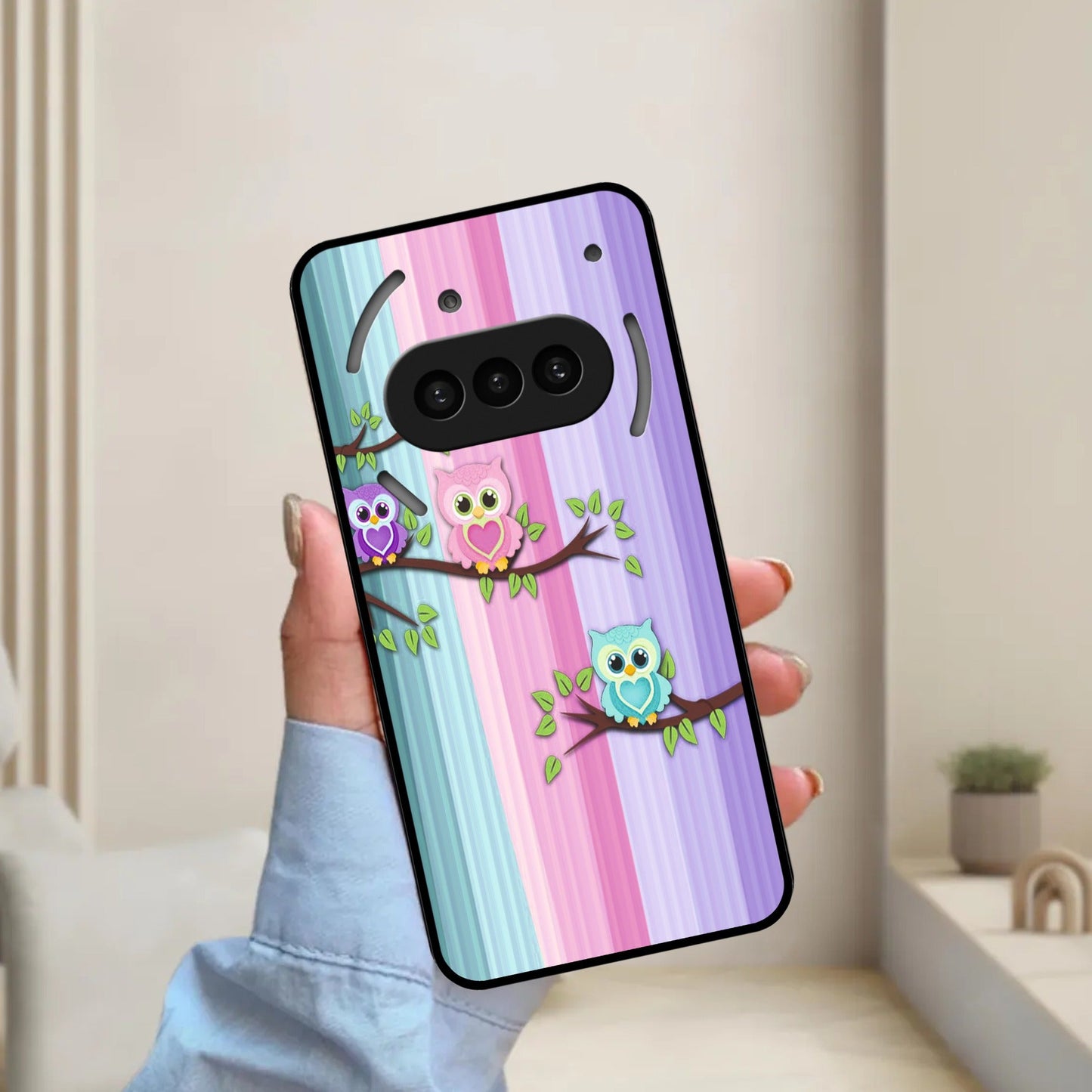 Owl Glossy Metal Case Cover For Nothing