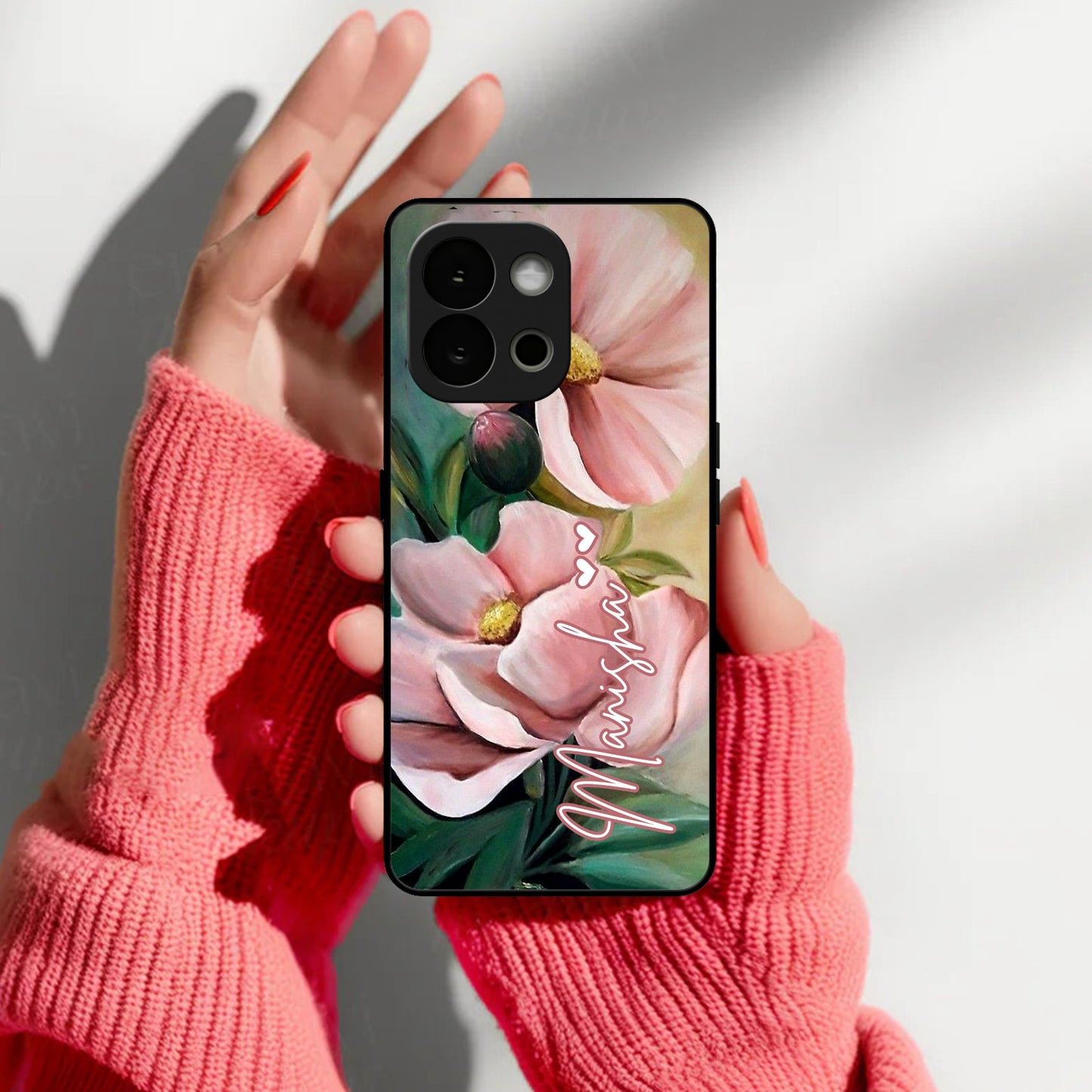 Paint Floral Poster Glass Case Cover For OnePlus