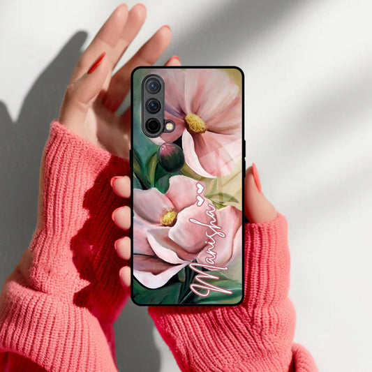 Paint Floral Poster Glass Case Cover For OnePlus