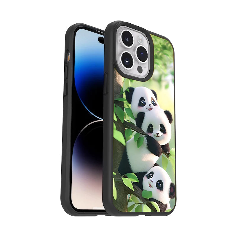 Panda Glossy Metal Case Cover For Samsung